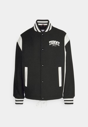 Tommy Jeans TJM LETTERMAN - Bomber dzseki - black