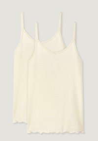 hessnatur SPAGHETTI V-NECK FITTED 2ER-SET PURE  - Hemd - natur