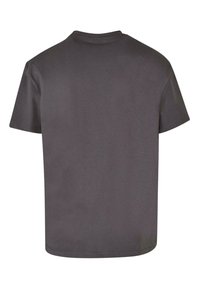 Mørkegrå T-shirt med korte ærmer, rund halsudskæring, blødt bomuldsstof og lige snit uden synlige logoer eller mønstre.