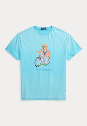 CUSTOM SLIM FIT POLO BEAR T-SHIRT - Triko s potiskem - perfect turquoise- summer bear