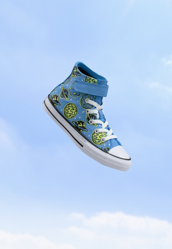 Converse CHUCK TAYLOR ALL STAR EASY ON PLANETS UNISEX - Zapatillas altas - light blue/neon mantis/black