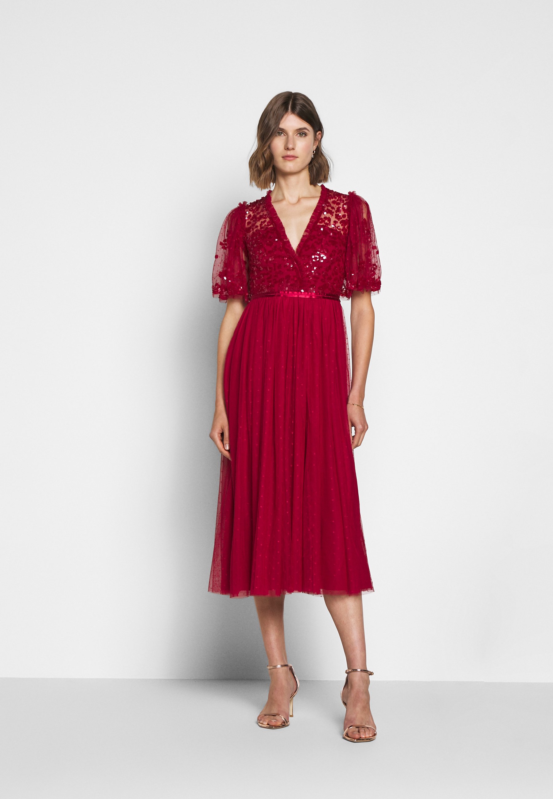 needle and thread burgundy dress