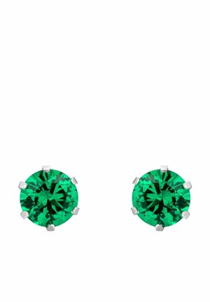 CREATED EMERALD - Ohrringe - white gold-coloured