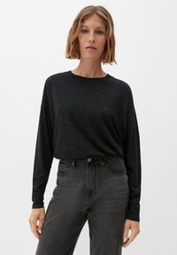 s.Oliver LONGSLEEVE GLITZEREFFEKT - Langarmshirt - schwarz