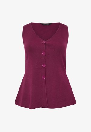 Yours Clothing, PLUS SIZE KNITTED VESTS - Smanicato - burgundy