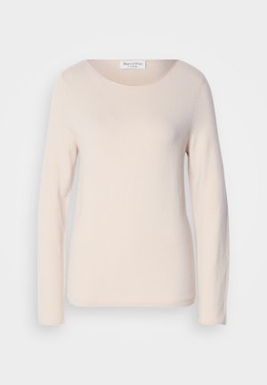 Vaaleanpunaista pitkähihaista paitaa, joka on valmistettu pehmeästä ja kevyestä kankaasta. Paita sisältää pyöreän kaula-aukon ja siinä on hienovarainen rakenne pinnalla.