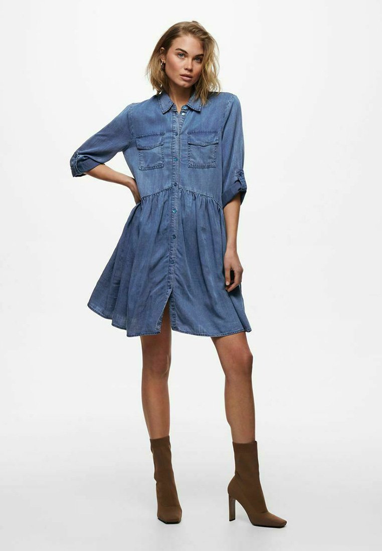 Only Jeanskleid Medium Blue Denim Blau Zalando De 