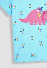 JoJo Maman Bébé APPLIQUE - REGULAR FIT - T-shirts print - duck egg blue dino