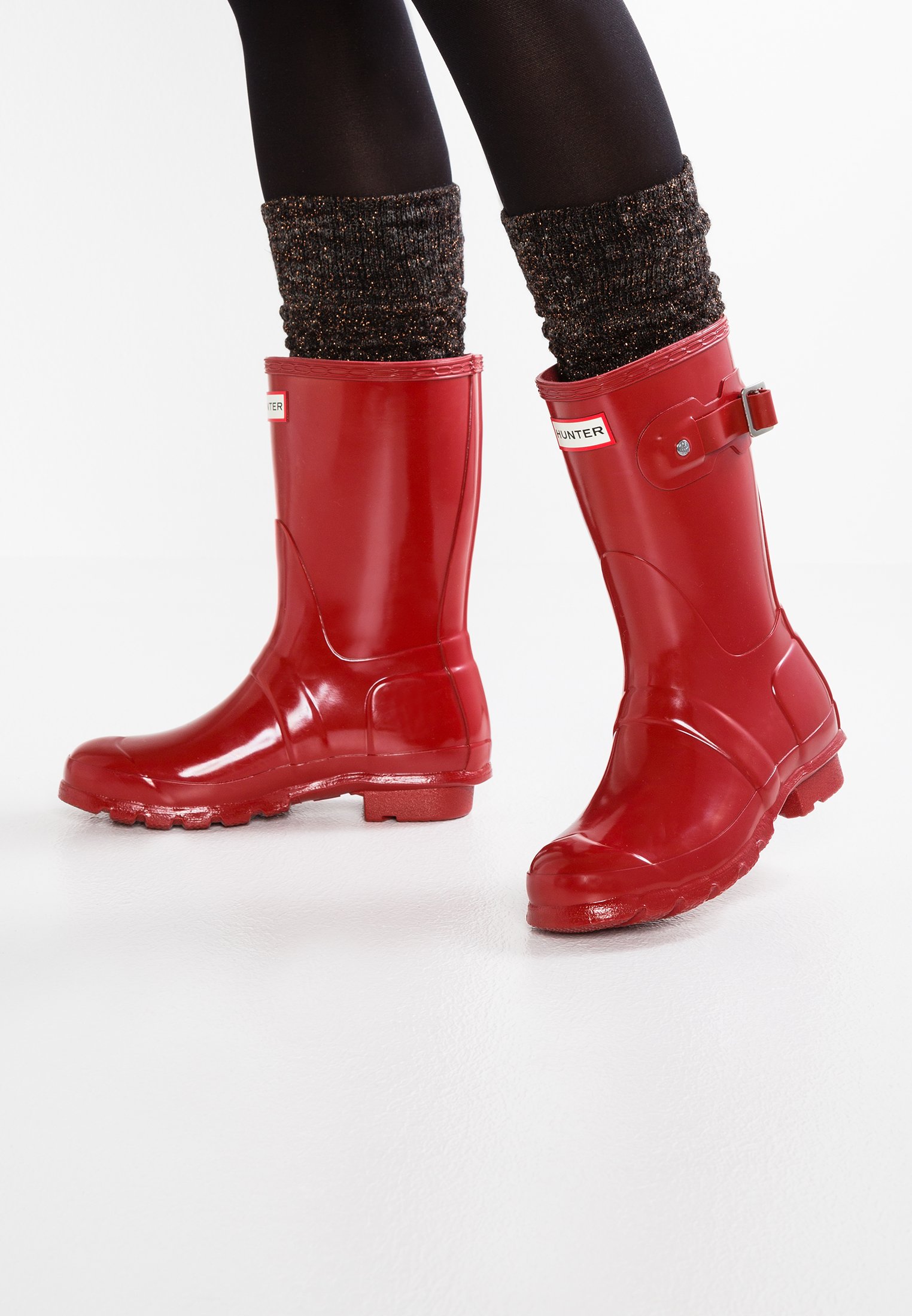 Hunter Original Womens Short Gloss Boot Botas De Agua Middle Red Rojo Zalando Es