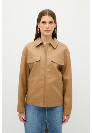 POCKET DETAILED - Læderjakker - light camel