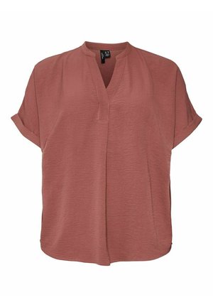 Vero Moda Curve MIT KURZEN ARMELN V-AUSSCHNITT - Blouse - rose brown