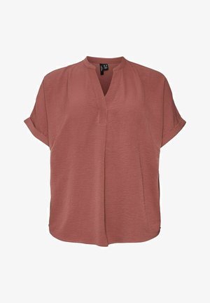 Vero Moda Curve MIT KURZEN ARMELN V-AUSSCHNITT - Blouse - rose brown