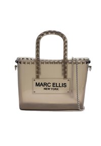 Borsa A Mano Marc Ellis In Gomma - Modello Flatkrissyswave, Colori Milk E Satin Silver