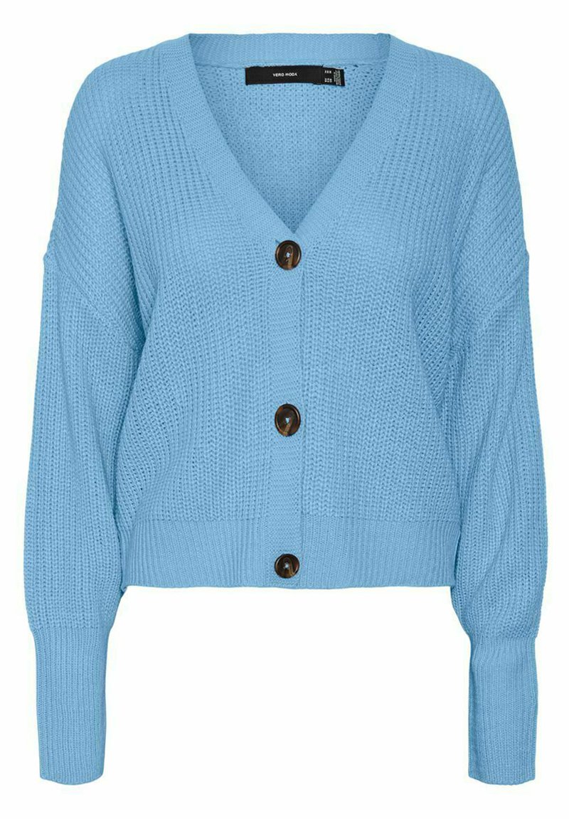 Vero Moda VMLEA V NECK CARDIGAN - Cardigan - blue bell