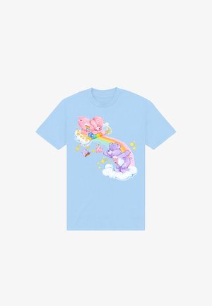 Henry Tiger, CARE BEARS CHEER BEAR AND SHARE UNROLLING A RAINBOW - Camiseta estampada - light blue