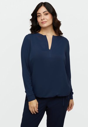 CON STRASS IN  - Bluză cu mânecă lungă - blu