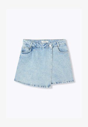 Promod, MINI JUPE-SHORT EN JEAN - Jupe-short - jean clair