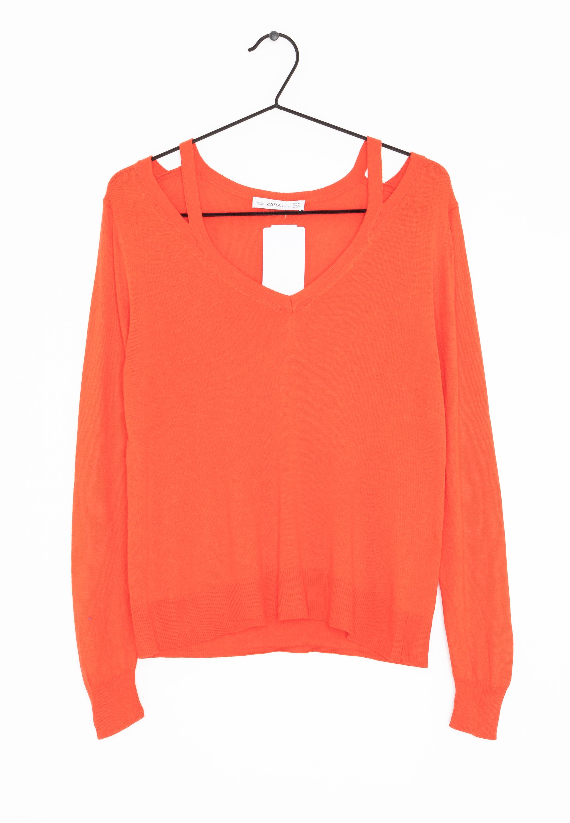 Strickpullover Pulli Orange Zara Orange Knit Zara Long Sleeve Crop Top Depop