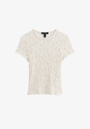 New Look, SHEER LACE BABY TEE T-SHIRT - T-shirt con stampa - cream