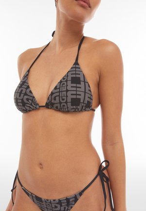 A TRIANGOLO CON LOGO ALL OVER - Bikini top - nero