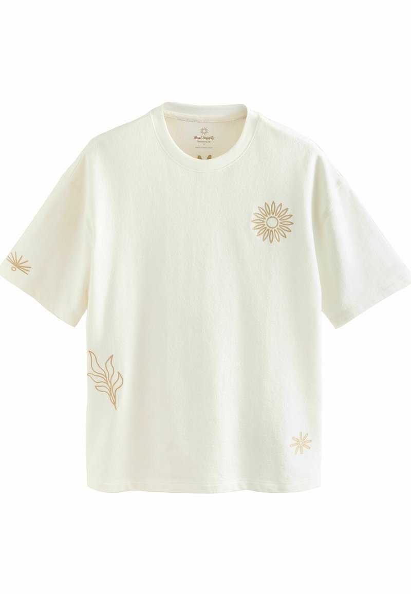 Next - REGULAR FIT - PLACEMENT FLORAL  - Trükipildiga T-särk - ecru texture, Suurenda
