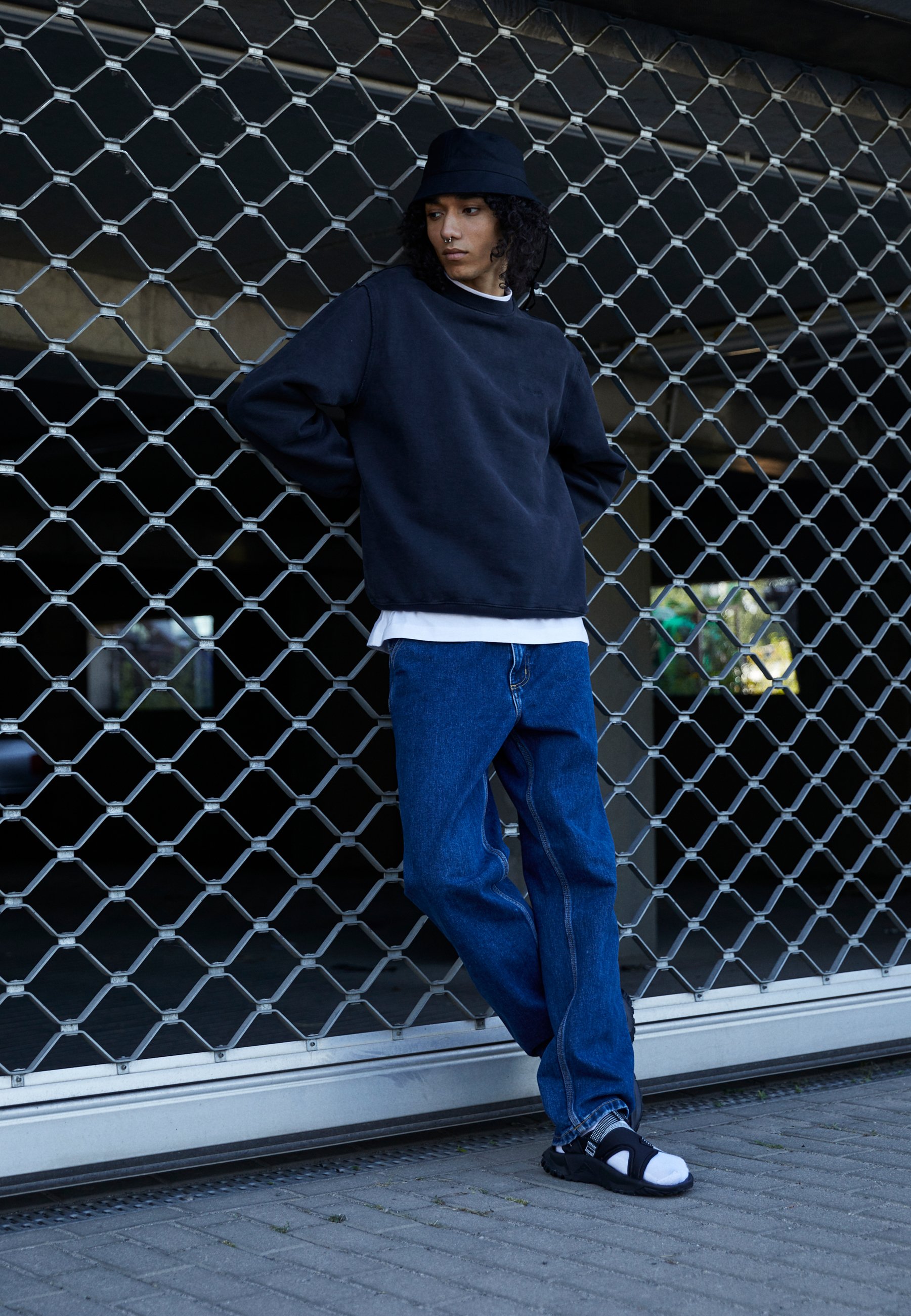 Carhartt WIP MARFA - Sweatshirt - black moon wash/noir - ZALANDO.FR