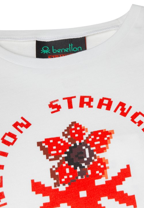 T-shirt Stranger Things Fille - Noir, Impression Néon, Taille L (Grand) - Occasion Parfait État