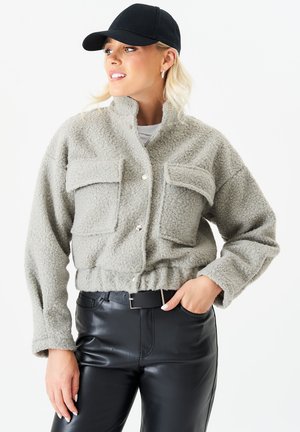ELASTICATED WAIST CROPPED - Winter jacket - grey