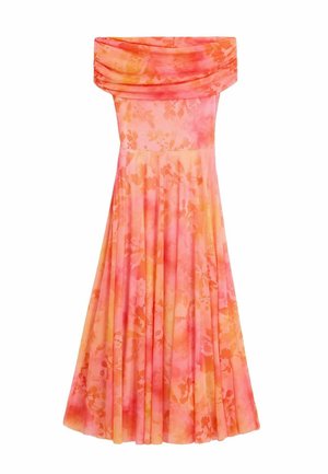 Desigual, LONG MESH DRESS - Vestito lungo - red