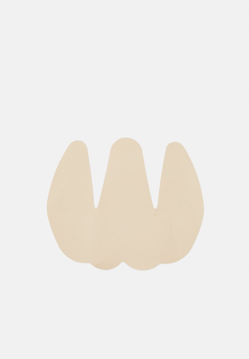 Beige liimakanne, mis on kujundatud stiliseeritud laineks, millel on kolm ümarat harja. Sile tekstuur, sobib nahale kandmiseks.