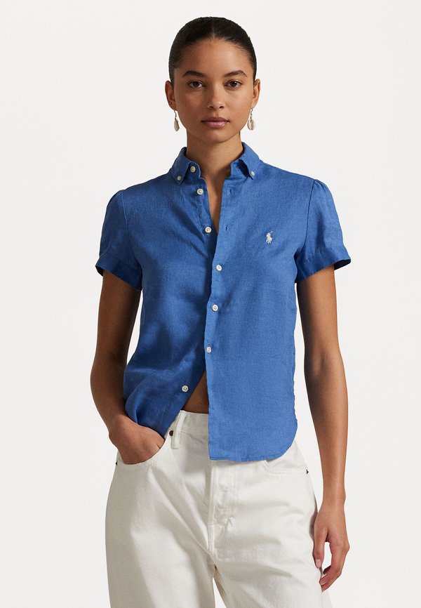 LINEN SHORT SLEEVE SHIRT - Button-down blouse