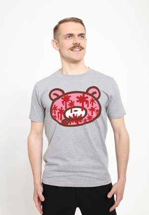 Henry Tiger, GLOOMY BEAR THE NAUGHTY GRIZZLY BLOOD SPLAT FACE HALLOWEEN - Triko s potiskem - sport grey