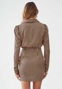 CALLI Shift dress - beige/black stripe