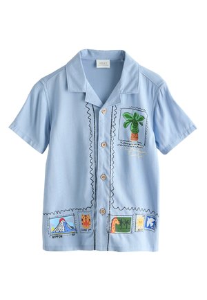 Next REGULAR FIT - SHORT SLEEVE REVERE COLLAR PRINTED - Chemise - blue palm print
