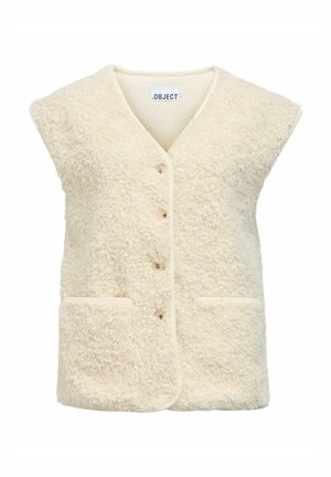 Object, GILET TEDDY - Veste sans manches - white sand