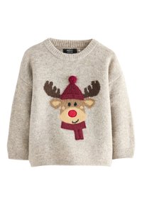 Next Pullover - neutral grey reindeer