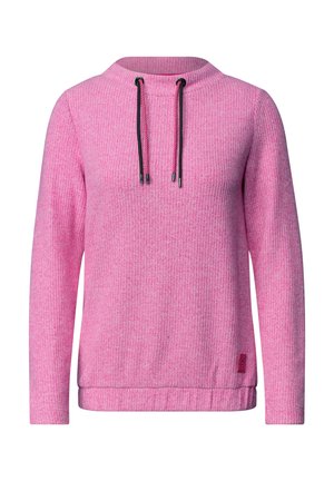 Cecil, RIBBED SHIRT WITH FUNNEL NECK - T-shirt à manches longues - pink flash melange