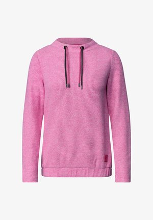 Cecil, RIBBED SHIRT WITH FUNNEL NECK - T-shirt à manches longues - pink flash melange