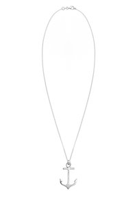 Sølvankerpendant på en fin kæde. Pendanten har poleret metal med en lille accentsten i midten af ankret.