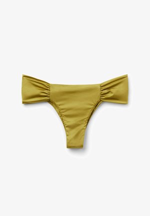 Calzedonia, SHINY SATIN RUCHED BRAZILIAN - Bikini-Hose - yellow