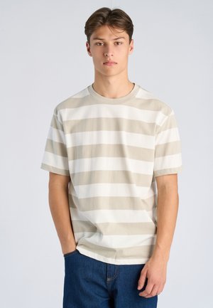 STRIPED OVERSIZED TEE - T-Shirt print - lt grey stone