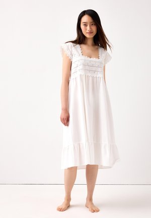 WITH BRODERIE ANGLAISE - Camicia da notte - white