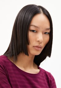 ARMEDANGELS ENRICCAA STRIPES - Langarmshirt - cherry juicecran