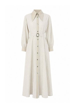 Touché Privé, BELTED DRESS WITH COLLAR DETAIL - Μάξι φόρεμα - beige