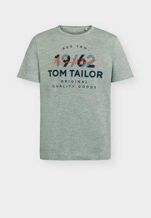 TOM TAILOR, FINE STRIPE - T-shirt imprimé - green navy injected