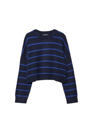 STRIPED CROPPED - Maglione - dark blue