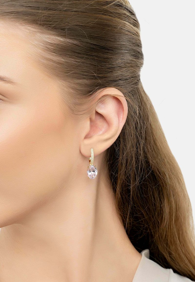 Latelita ALEXANDRA OVAL DROP EARRINGS GOLD MORGANITE - Örhänge - gold-coloured