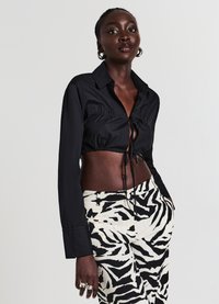 Calliope CROPPED CON LACCETTI - Camicetta - ultrablack