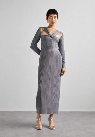 Hervé Léger DRAPED GOWN - Cocktail φόρεμα / Φόρεμα για πάρτι - metallic gunmetal