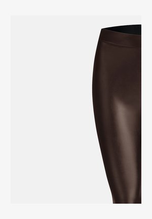 NUR DIE, LEDER-OPTIK - Leggings - Hosen - braun